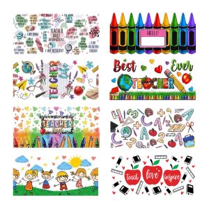 Waterproof Crystal Logo Cup Stickers Cartoon Print Colorful Decorative Labels Glass Decals Seamless Design Home Decoration