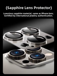 YOULANG | Titanium Metal Frame Sapphire Glass Lens Film Full Cover Protection For Apple iPhone 15 Pro Max Rear Camera One Piece Application