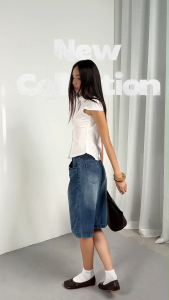 Áo sơ mi trắng ngắn tay cổ bẻ công sở nữ Yuai Miều Est.2013