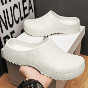 VINCENT Chef Clog for Men Women Slip on Kitchen Shoes Summer Lightweight EVA Half Shoes Restaurant Cooker Half Slippers Comfortable Flats White Nurse Shoes Women Fashion Sandals