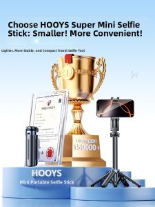 HOOYS | Mini Portable Selfie Stick 360 Rotation Multi-Function Magnetic Zoom Handheld Stabilizer