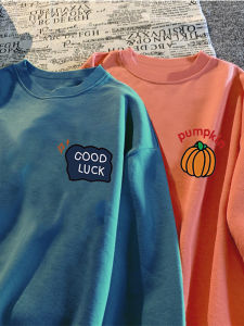 round Neck Sweatshirt Womens Thin Design Sense Lazy Style Jacket Oversize Autumn Winter Top Korean Version Long Sleeve Polyester Blend