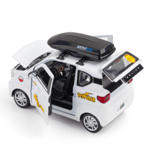 【WJ】1:24 Wuling Hongguang mini ev alloy toy car model ornaments Simulation car model for kids