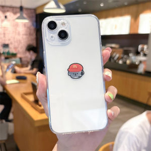 Creative Transparent Cat Dog Phone Case for  16Promax 15MacBook 14Plus 13Mini Couple 12 Soft Silicone Protective Cover