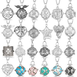 Angel Caller Music Ball Heart-Shaped Aromatherapy Necklace Jewelry Exquisite Perfume Locket Women Titanium Steel Chain Pendant