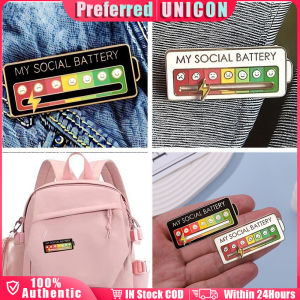 My Social Battery Sliding Enamel Pins Creative 7 Days Mood Switching Brooch Collar Jewelry Pin Gifts