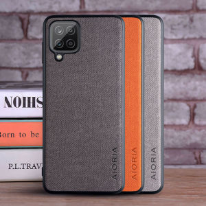 Case for Samsung Galaxy A12 Textile Leather Fashion Soft TPU Hard PC 3 in1 material for Galaxy A12 Case funda Coqua
