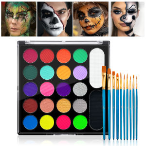 22 สีน้ําภาพวาดเรืองแสง Neon Body Art สี UV Glow ปาร์ตี้ฮาโลวีนฮาโลวีนชุดแต่งหน้าความงาม