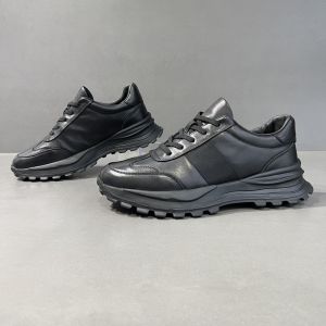 European Station Shoes 2024 New Arrival Genuine Leather Thick Sole Sneaker Genuine Leather Casual All-Matching Fashion Dad Shoes