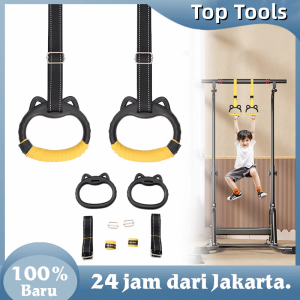 2Pcs Gymnastic Ring Pull Up Bar Ring Gym Ring Cocok Untuk Anak-Anak