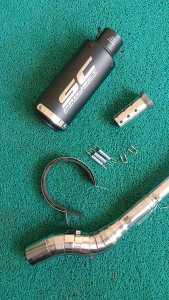 Rouser 125 fi stainless elbow on Sc project round with Silencer
