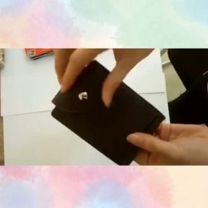 Men Slim Bifold Faux Leather Money Clip Credit Card Holder Snap Fastener Wallet