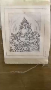 Thangka Jambhala 唐卡 黄财神（手工）