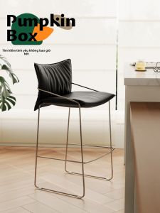 NANGUAHEZI | Retro Minimalist Luxury Soft Padded Back Bar Stool