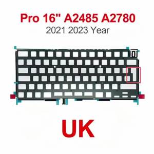 New Laptop Keyboard Backlight UK Big Enter key For MacBook Pro 16" A2485 A2780 Keyboard Backlit Sheet 2021 2023 Year