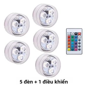 Đèn Ngủ LED Chạy Bằng Pin Đèn RGB Có Thể Ngâm Nước Điều Khiển Từ Xa 16 Màu Thay Đổi Đèn Trang Trí Bàn Trong Nhà Dùng Cho Bình Hoa Bể Cá