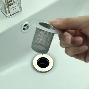 ALX MALAYSIA Stainless Steel Round Drain Filter Anti Clogging Sewer Mesh Hair Plug Catcher Bathroom Sink Strainer Penapis Bilik Mandi 过滤网