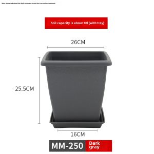 Thick Resin Square Large Diameter Flower Pot Long Tube Gallon Pot for Planting Trees Vegetables And Flowers Indoor And Outdoor