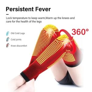 MIYIO 1 Pair Pasang Sarung Lutut Berhaba Panas Wormwood Treatment Herbal Self Heat Knee Protector Support Guard Pad