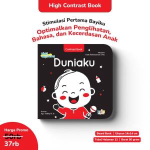 Buku Bayi Kontras Tinggi Boardbook Stimulasi Anak | Contrast Book : Duniaku | Zain Books