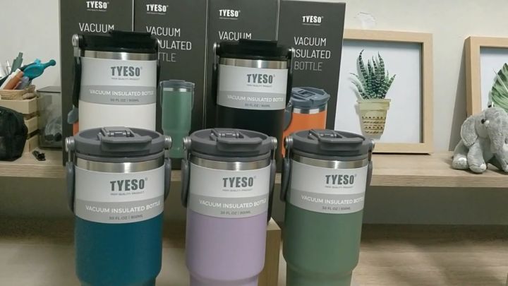 Tyeso 304 Stainless Steel Thermos Tumbler Bottle With Straw Insulated ...