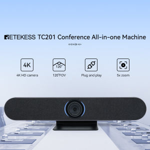 Retekess กล้องห้องประชุมซูมออปติคอล5X TC201ไมโครโฟนเว็บแคมมุมกว้าง120 °กล้อง HD 4K สำหรับการถ่ายทอดสดการนมัสการการประชุมทางไกลผ่านจอภาพกิจกรรมโบสถ์บริการการศึกษา Skype Zoom Teobs