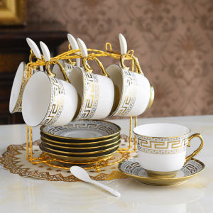 Titanium Coated Creative European Style Ceramic Coffee Cup