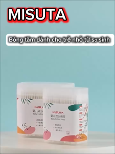 Combo 3 Hộp Tăm Bông Cho Bé Sơ Sinh Misuta Hộp 200 Que Kháng Khuẩn An Toàn Vệ Sinh Tai Mũi Cho Bé - Hie en Store