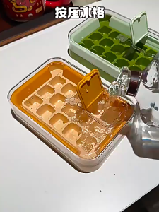 Combo 3 Khay Làm Đá Có Nắp 15 Viên Đậy Kín Chống Mùi Khuôn Làm Đá Thạch Rau Câu Hình Vuông