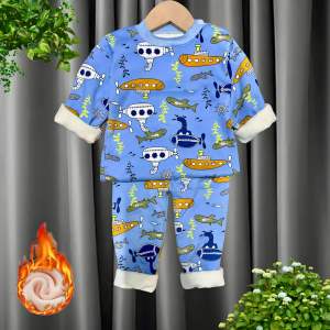 🌷ชุดนอนเด็กกันหนาวบุกำมะหยี่ เกรดพรีเมี่ยม อุ่น หนา นุ่ม ชุดนอนเด็ก ชุดกันหนาวเด็ก ชุดนอนกันหนาวเด็ก ชุดนอนเด็ก ผ้าสำลี