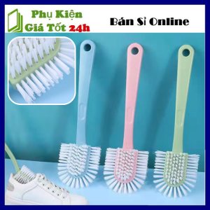 Bàn Chải Chà Giày 5 mặt Đa Năng - Chổi Chà Giày  Cọ Đánh Giày Với Đầu Lông bàn Chải Mềm Cán Tay Cầm Dài Bằng Nhựa Kích Thước 7x23 Đa Năng Tiện Lợi