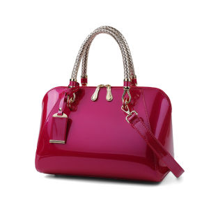 Wedding Red Bridal Bag Large Capacity Womens Handbag Lacquer Leather Crossbody Bag Celebration Tote Bag Mother of the Bride Bag