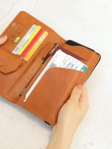 2023 SLGOL new womens long passport bag RFID Korean version large capacity mobile wallet multi-function travel clutch bag