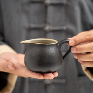 Small Black Porcelain Zen Handle Pitcher Household Ceramic Tea Serving Pot Tea Serving Pot Tea Cup Tea Pourer Boutique Tea Cup
