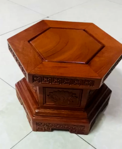 Đôn Lục Lăng Gỗ Hương – Kê Tượng Kê Đồ Phong Thủy Mẫu Hoa Sen Trang Nhã