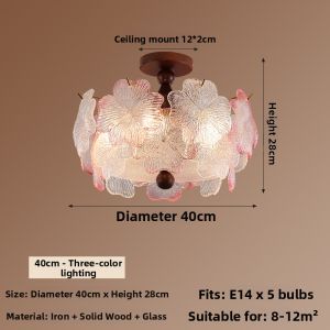 OUCHAO | French Petal Crystal Vintage Luxury Bedroom Light Eye-Protective