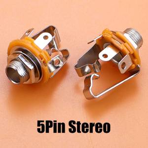 2/5/10 Chiếc 6.35 Mm Mono Stereo Bảng Điều Khiển Gắn Ổ Cắm Điện Kết Nối 3-6 Pin Nữ Cực Cáp Âm Thanh Jack Cắm Hàn Adapter