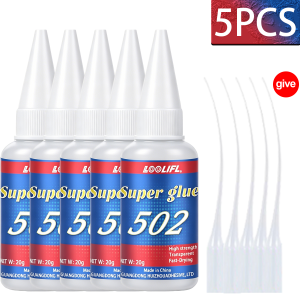 LOOLIFL | 502 Super Glue Fast Drying Clear Strong Instant Adhesive Multi Purpose For Plastic Metal Leather Ceramic Jewelry DIY Home Use