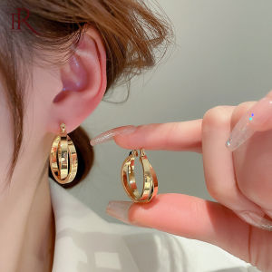 Frascati Classic Copper Alloy Gold Colour Round Hoop Earrings For Woman Korean Fashion Jewelry Gothic Party Girls Luxury Earrings