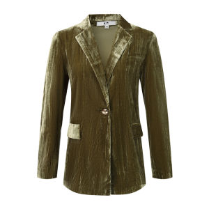 Velvet V-Neck Retro Glamour Intellectual Style Jacket