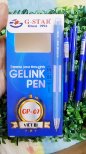 Hộp 12 cây bút gel bấm mực xanh Gstar GP07 ngòi 0.5mm