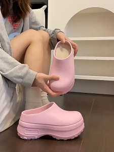 Tawii. Slippers women 6cm thick bottom mule for women summer original Slides half Slippers Comfortable and soft Anti slip sole