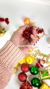 อุปกรณ์ตกแต่งต้นคริสต์มาส ของตกแต่ง สุ่มแบบ 10-15 ชิ้น อุปกรณ์ประดับ X mas เทศกาลปีใหม่