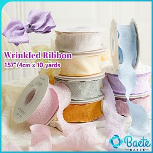 Baete Ruffle Ribbons 10 Yards Wrinkled Wave Edge Ribbon for Wedding Decor Bridal Bouquet Gifts Wrapping
