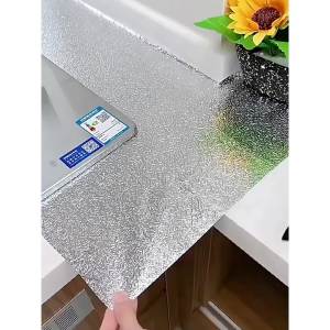 SIÊU DÍNH Cuộn Giấy Bạc Dán Bếp Cách Nhiệt Miếng Decal Dán Tường Nhà Bếp Chống Thấm Bền Đẹp BAUHO