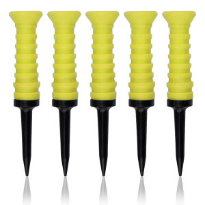 5pcs 360° Flexible Rubber Golf Tees 3.27in 83mm Durable Low Friction Vibrant Multicolor - Ideal for Everyday Golfers