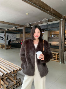 2024 Winter New Arrival Fur Integrated Fox Fur Jacket Womens Environmental-Friendly Fancy Slim Looking Gray and Brown Fur Coat
