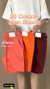 URBAN PIPE (7212) Plain Shorts For Men Knee-Length 100% Cotton Drawstring Short
