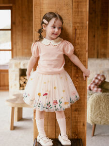 toz mama | Hand Crocheted Bubble Sleeve Sweater T-Shirt Skirt Set