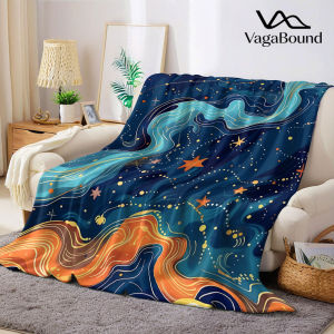 Starry Cosmic Swirl Flannel Blanket Warm Soft Halloween Christmas Decorative Couch Warm Cozy All-Season Gift